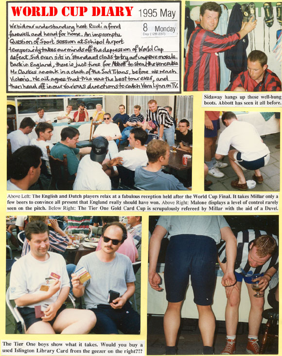 World Cup Diary - 8th May 1995