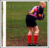 Fleming gets his body behind the ball and keeps a clean sheet. [Photo:MooroPix]