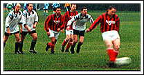 Abbott slots home a third minute penno to open the scoring. [Photo:MooroPix]