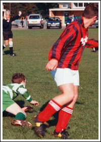 Burdett accidentally lays out a saint. [Photo:IzzaPix]